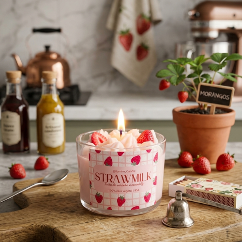 Vela Strawmilk 150g Ilumine Candle